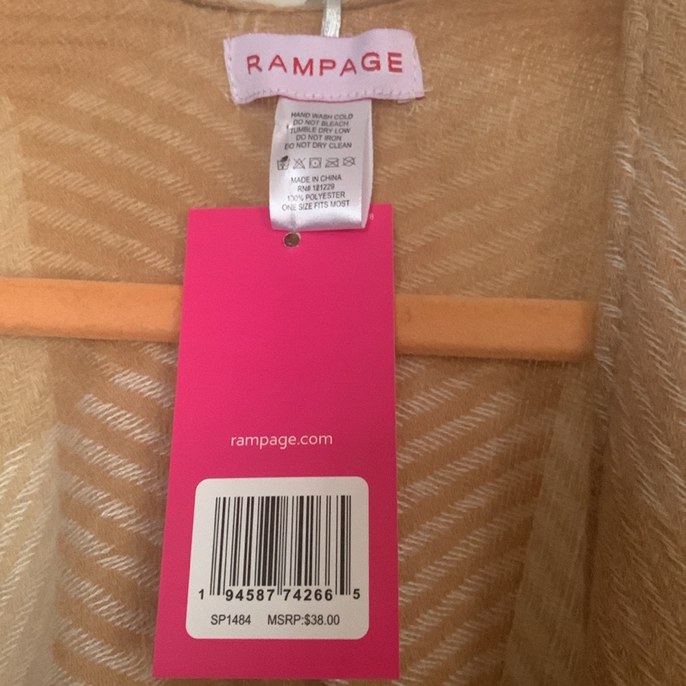 NWT light  weight Ruana wrap cape neutral colors - Picture 7 of 9